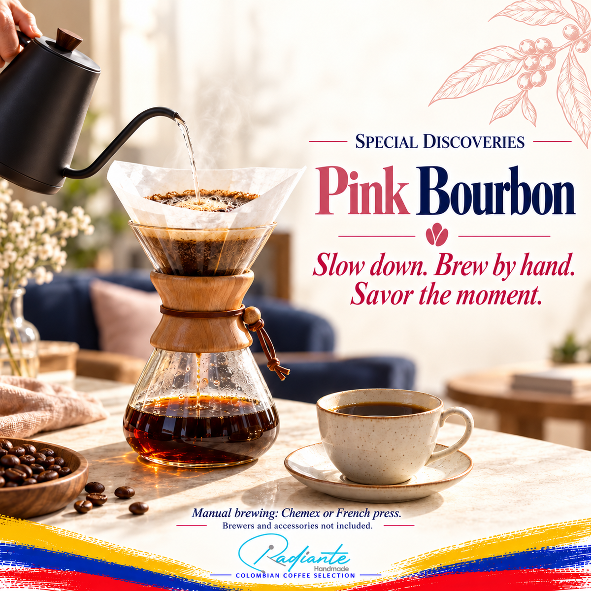 Hacienda Mi Cafetal Pink Bourbon — Colombian Whole Bean Coffee · 500 g